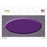 Purple White Small Chevron Oval Oil Rubbed Novelty Sticker Decal