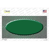 Green White Small Chevron Oval Oil Rubbed Novelty Sticker Decal