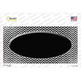 Black White Small Chevron Oval Oil Rubbed Novelty Sticker Decal