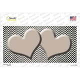 Tan White Small Chevron Hearts Oil Rubbed Novelty Sticker Decal