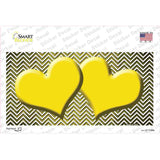 Yellow White Small Chevron Hearts Oil Rubbed Novelty Sticker Decal
