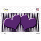 Purple White Small Chevron Hearts Oil Rubbed Novelty Sticker Decal