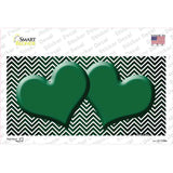 Green White Small Chevron Hearts Oil Rubbed Novelty Sticker Decal