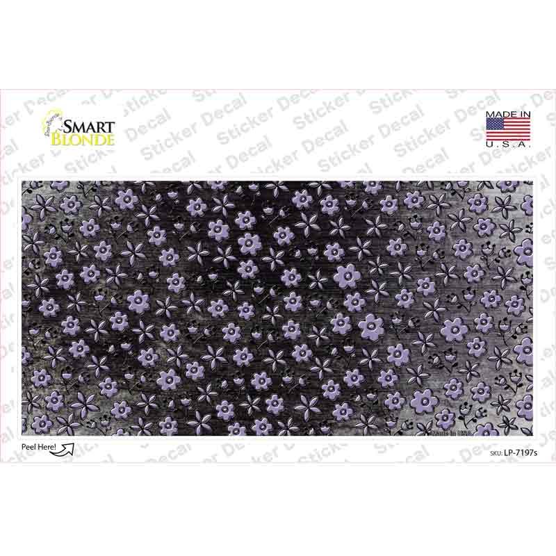 Black Purple Flowers Oil Rubbed Novelty Sticker Decal