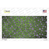 Lime Green Purple Flowers Oil Rubbed Novelty Sticker Decal