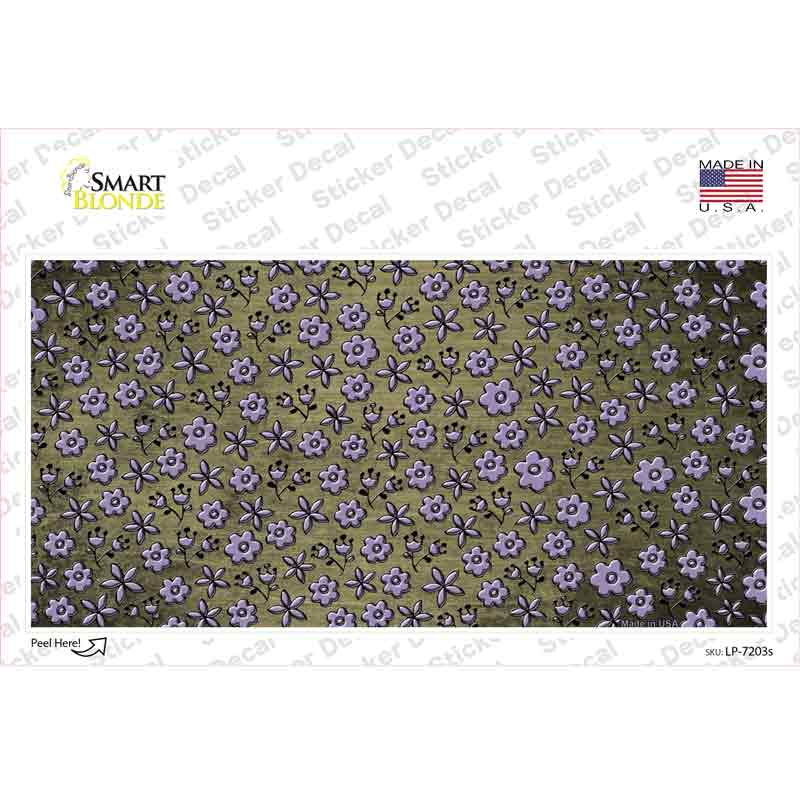 Gold Purple Flowers Oil Rubbed Novelty Sticker Decal