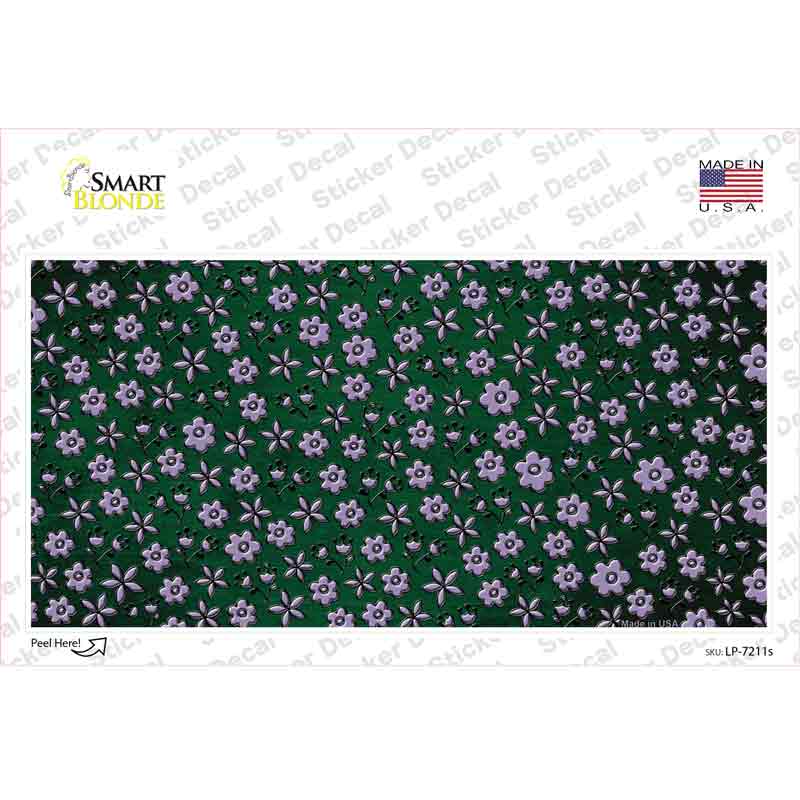Green Purple Flowers Oil Rubbed Novelty Sticker Decal