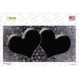 Black Purple Flowers Hearts Oil Rubbed Novelty Sticker Decal