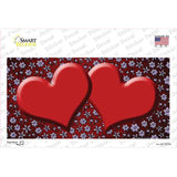 Red Purple Flowers Hearts Oil Rubbed Novelty Sticker Decal