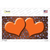 Orange Purple Flowers Hearts Oil Rubbed Novelty Sticker Decal