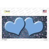Light Blue Purple Flowers Hearts Oil Rubbed Novelty Sticker Decal