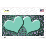 Mint Purple Flowers Hearts Oil Rubbed Novelty Sticker Decal