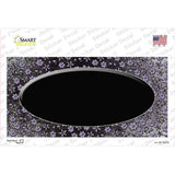 Black Purple Flowers Oval Oil Rubbed Novelty Sticker Decal