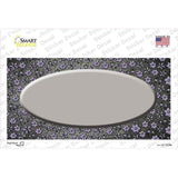 Gray Purple Flowers Oval Oil Rubbed Novelty Sticker Decal