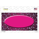 Pink Purple Flowers Oval Oil Rubbed Novelty Sticker Decal