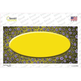 Yellow Purple Flowers Oval Oil Rubbed Novelty Sticker Decal