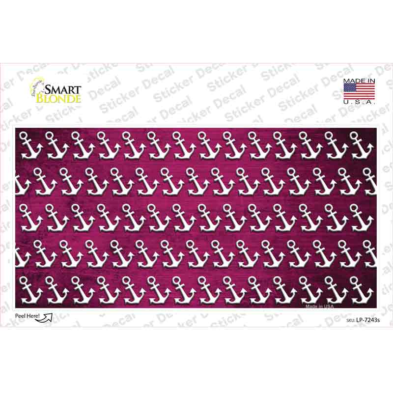 Pink White Anchor Oil Rubbed Novelty Sticker Decal