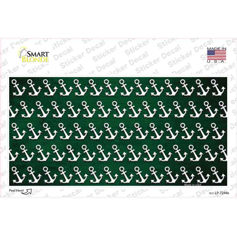 Green White Anchor Oil Rubbed Novelty Sticker Decal
