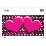 Pink White Anchor Hearts Oil Rubbed Novelty Sticker Decal