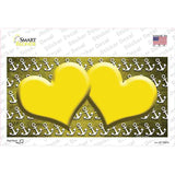 Yellow White Anchor Hearts Oil Rubbed Novelty Sticker Decal