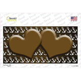 Brown White Anchor Hearts Oil Rubbed Novelty Sticker Decal