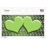 Lime Green White Anchor Hearts Oil Rubbed Novelty Sticker Decal
