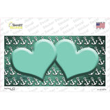 Mint White Anchor Hearts Oil Rubbed Novelty Sticker Decal