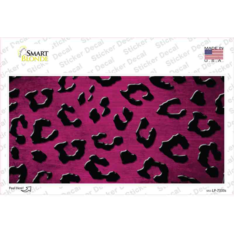 Pink Black Cheetah Oil Rubbed Novelty Sticker Decal