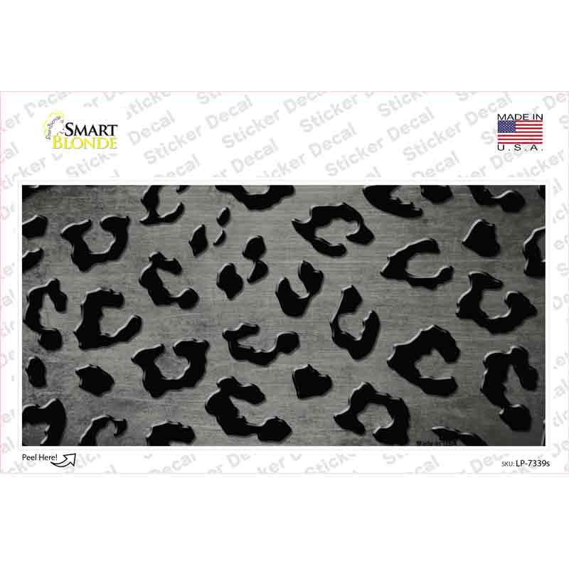 Gray Black Cheetah Oil Rubbed Novelty Sticker Decal
