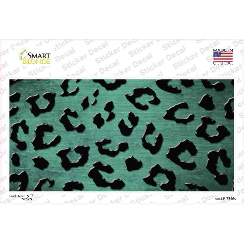Mint Black Cheetah Oil Rubbed Novelty Sticker Decal