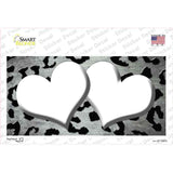 White Black Cheetah Hearts Oil Rubbed Novelty Sticker Decal