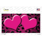 Pink Black Cheetah Hearts Oil Rubbed Novelty Sticker Decal