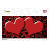 Red Black Cheetah Hearts Oil Rubbed Novelty Sticker Decal