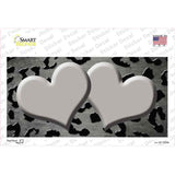 Gray Black Cheetah Hearts Oil Rubbed Novelty Sticker Decal