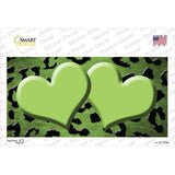Lime Green Black Cheetah Hearts Oil Rubbed Novelty Sticker Decal