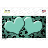 Mint Black Cheetah Hearts Oil Rubbed Novelty Sticker Decal