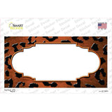 Orange Black Cheetah Scallop Oil Rubbed Novelty Sticker Decal