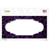 Purple Black Cheetah Scallop Oil Rubbed Novelty Sticker Decal