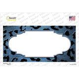 Light Blue Black Cheetah Scallop Oil Rubbed Novelty Sticker Decal