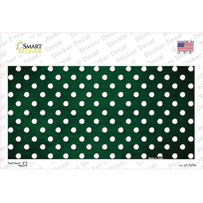 Green White Small Dots Oil Rubbed Novelty Sticker Decal
