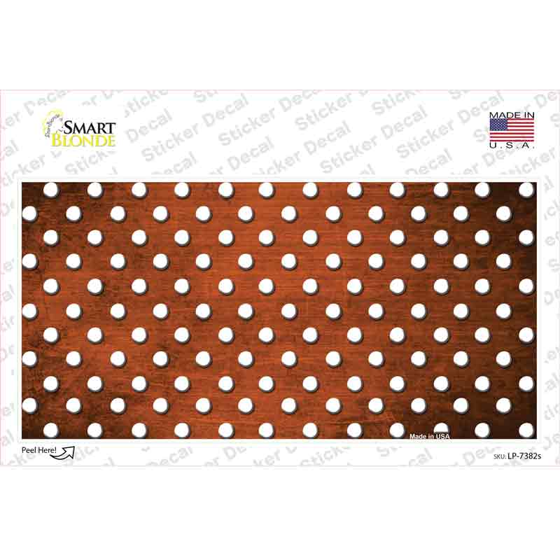 Orange White Small Dots Oil Rubbed Novelty Sticker Decal