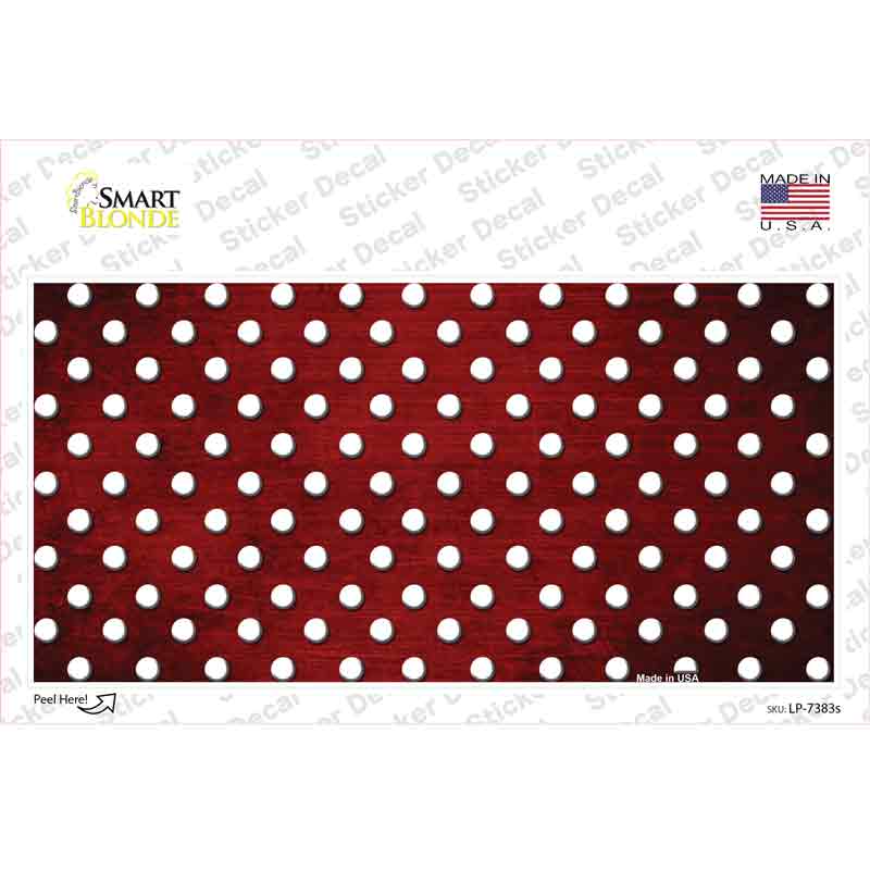 Red White Small Dots Oil Rubbed Novelty Sticker Decal