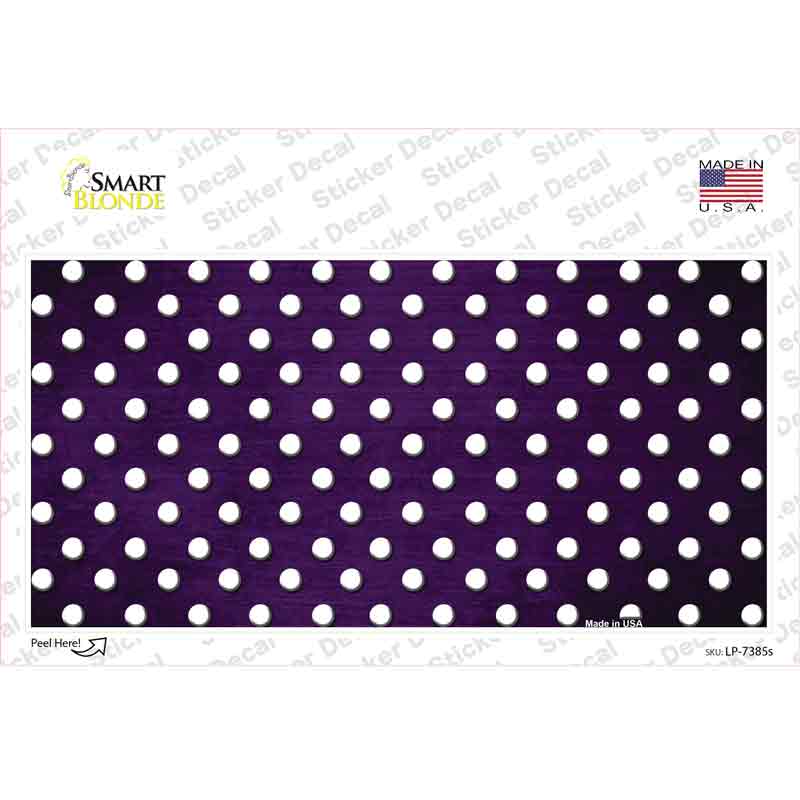 Purple White Small Dots Oil Rubbed Novelty Sticker Decal