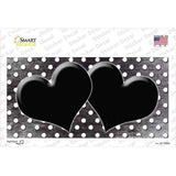 Black White Small Dots Hearts Oil Rubbed Novelty Sticker Decal