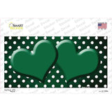 Green White Small Dots Hearts Oil Rubbed Novelty Sticker Decal
