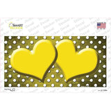 Yellow White Small Dots Hearts Oil Rubbed Novelty Sticker Decal