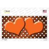 Orange White Small Dots Hearts Oil Rubbed Novelty Sticker Decal