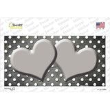 Gray White Small Dots Hearts Oil Rubbed Novelty Sticker Decal