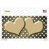 Gold White Small Dots Hearts Oil Rubbed Novelty Sticker Decal
