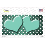 Mint White Small Dots Hearts Oil Rubbed Novelty Sticker Decal